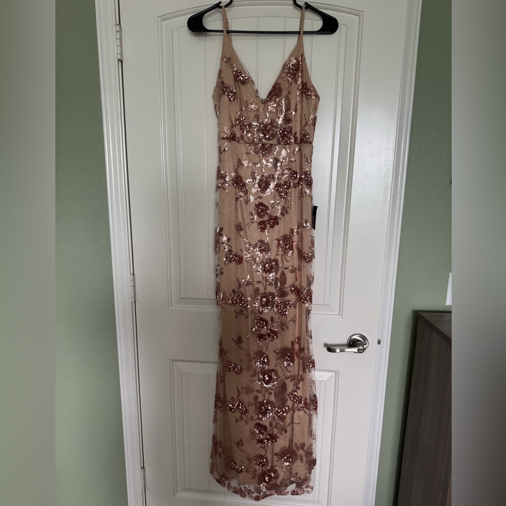Lulu's Rose Gold Sequin Dress